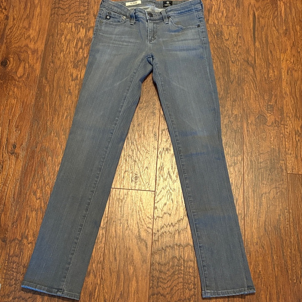 AG the Stevie slim straight gray jeans